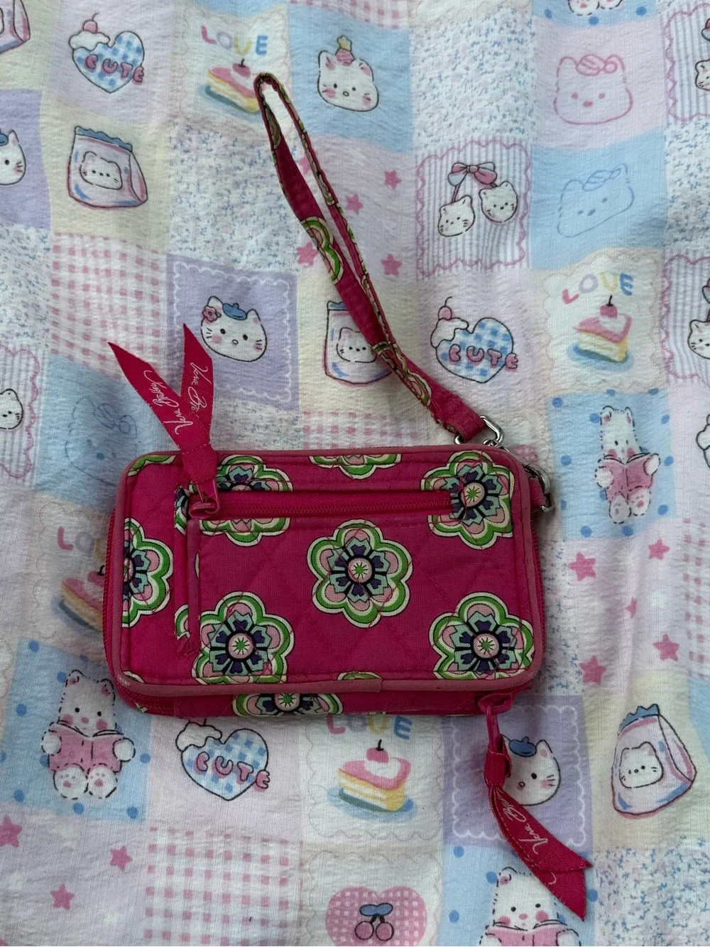 Vera Bradley Magenta Floral Wristlet Wallet